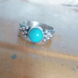 8 Running Bear Turquoise Sterling ring Navajo